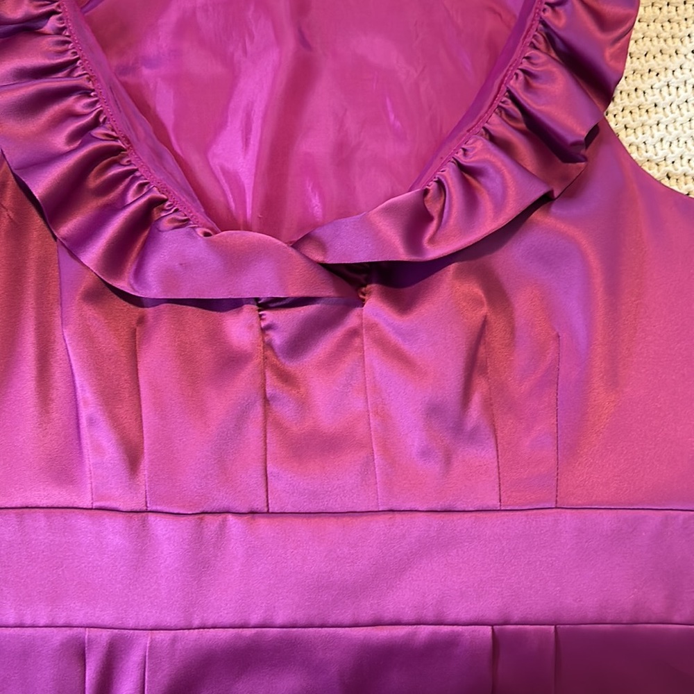 Collection by Dressbarn Ruffle Neck Purple Dress Women's Size 14 - Picture 9 of 10